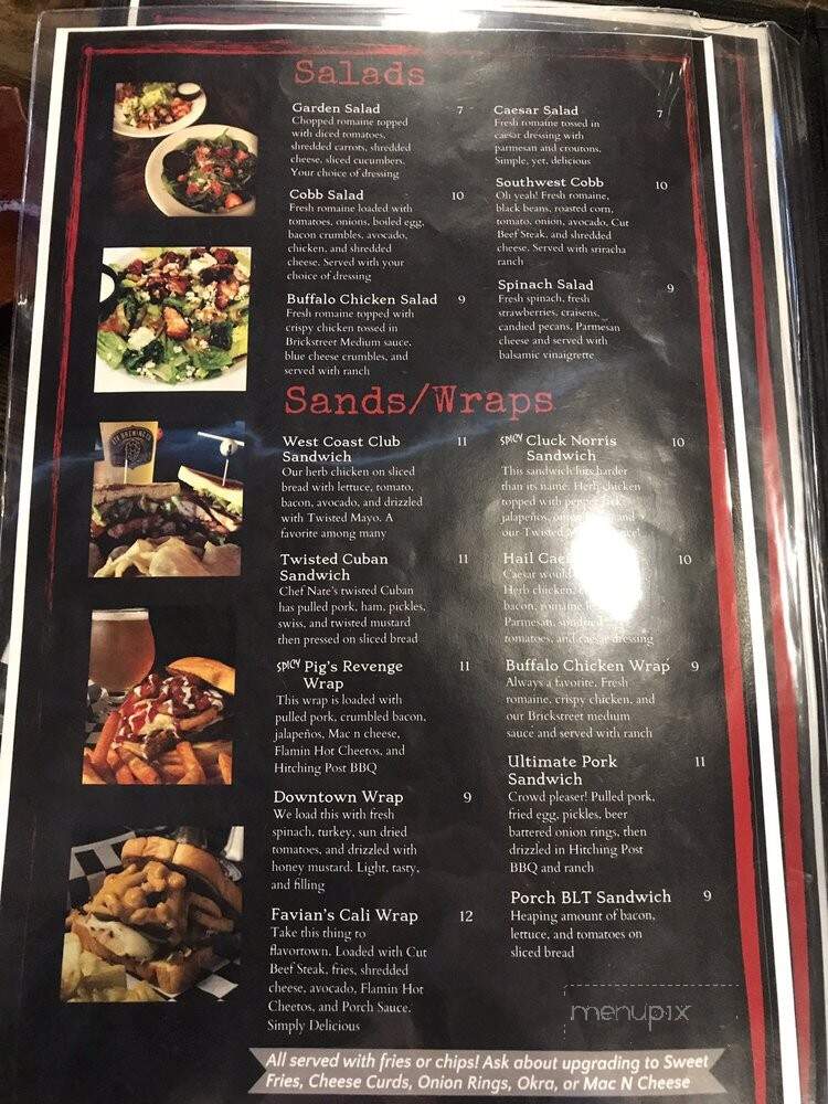 The Porch at ETX - Tyler, TX menu_pic
