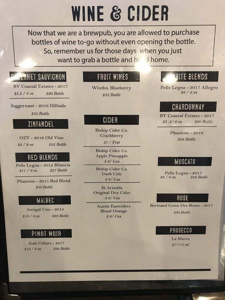 The Porch at ETX - Tyler, TX menu_pic