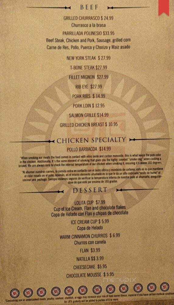 Polynesio Lake Restaurant - Hialeah Gardens, FL menu_pic