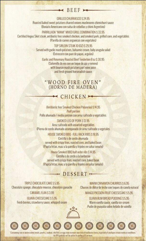 Polynesio Lake Restaurant - Hialeah Gardens, FL menu_pic