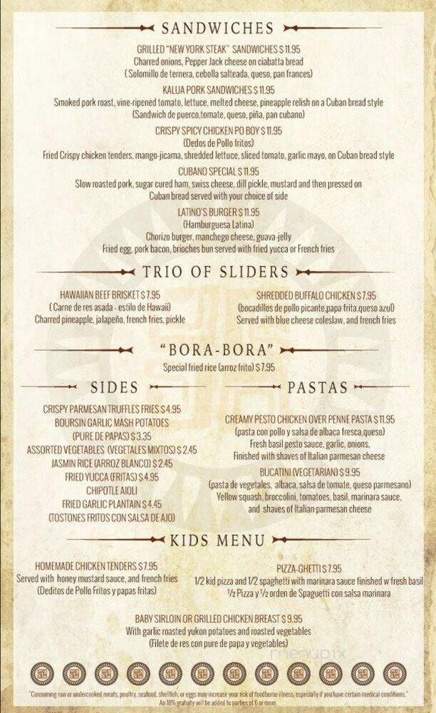 Polynesio Lake Restaurant - Hialeah Gardens, FL menu_pic