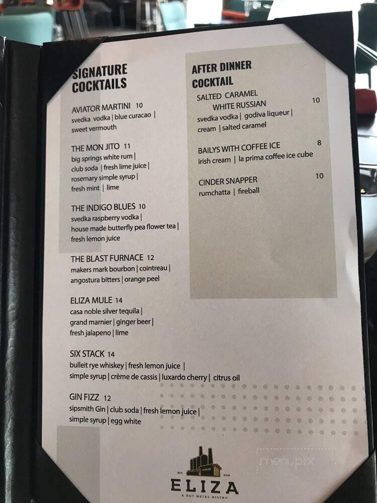 Eliza A Hot Metal Bistro - Pittsburgh, PA menu_pic