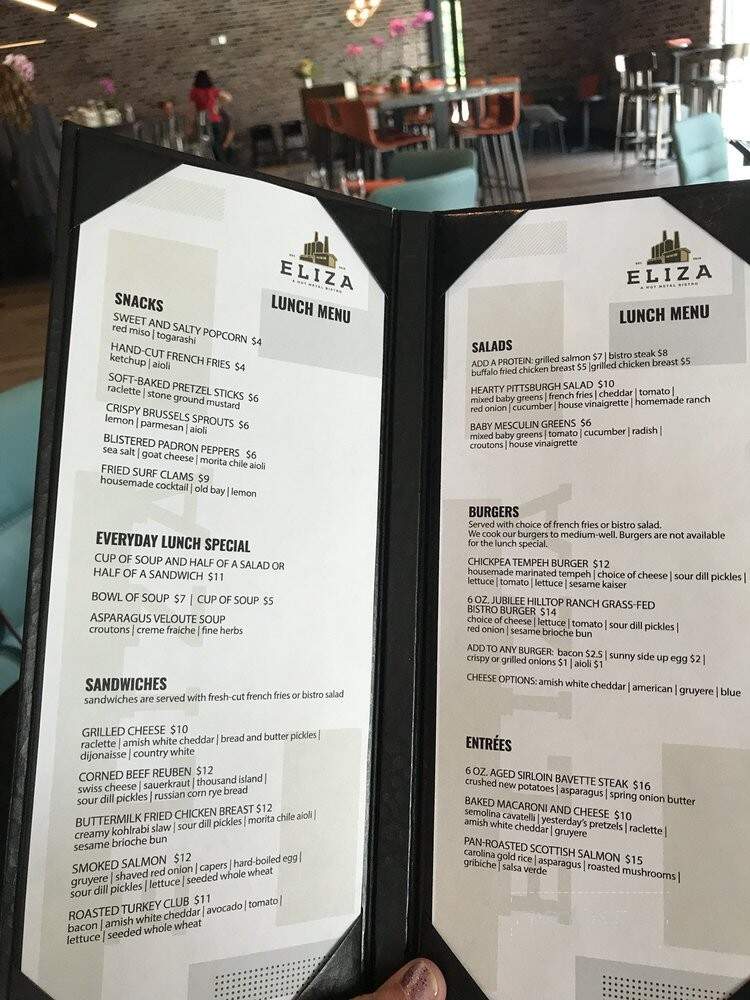 Eliza A Hot Metal Bistro - Pittsburgh, PA menu_pic