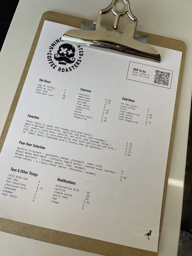 Unincorporated Coffee Roasters - Altadena, CA menu_pic