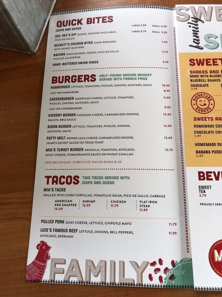 Mia's Table - Shenandoah, TX menu_pic