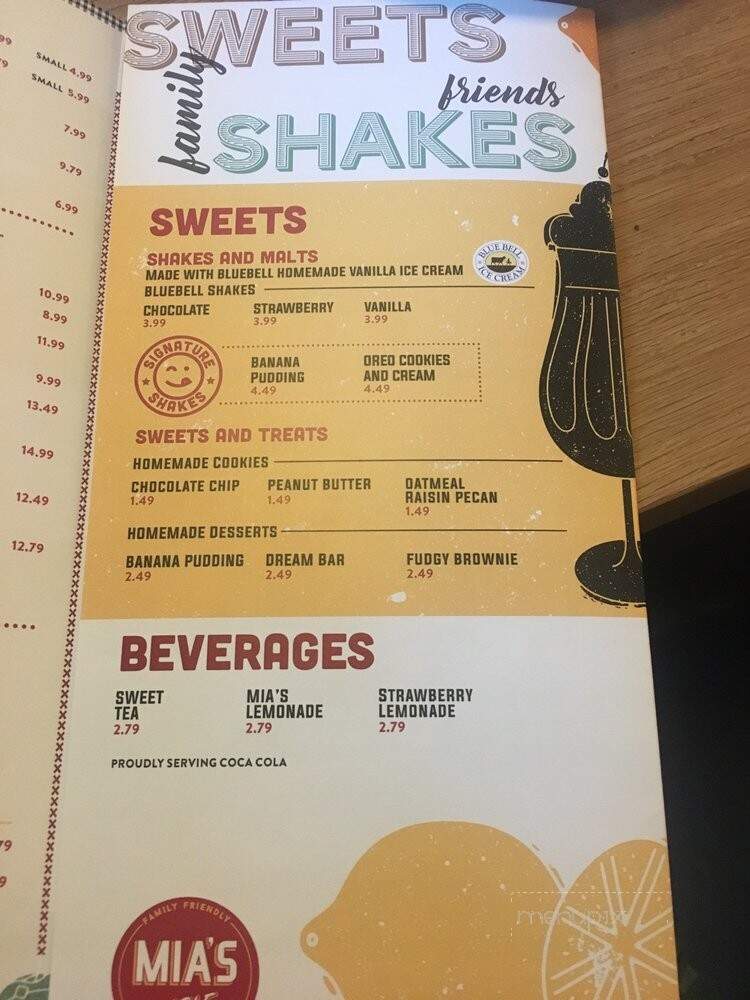 Mia's Table - Shenandoah, TX menu_pic