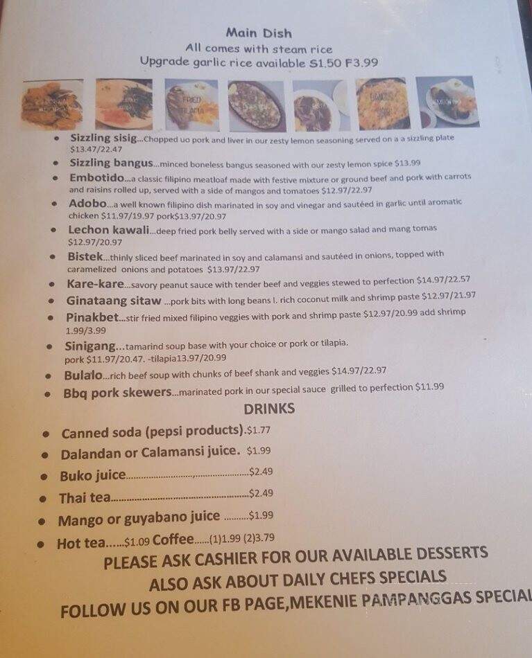 Mekenie Pampangga's Special - Renton, WA menu_pic