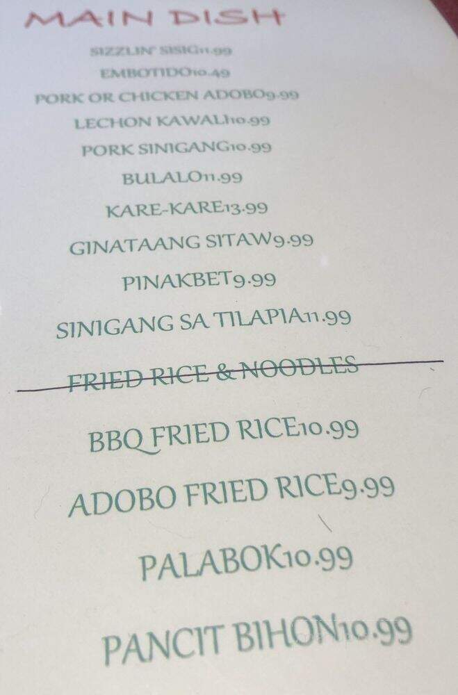 Mekenie Pampangga's Special - Renton, WA menu_pic