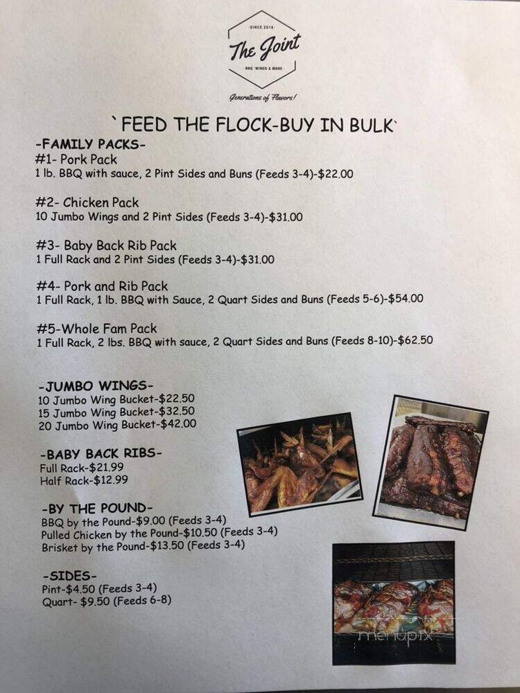 The Joint-BBQ, Wings, & More - Eddyville, KY menu_pic