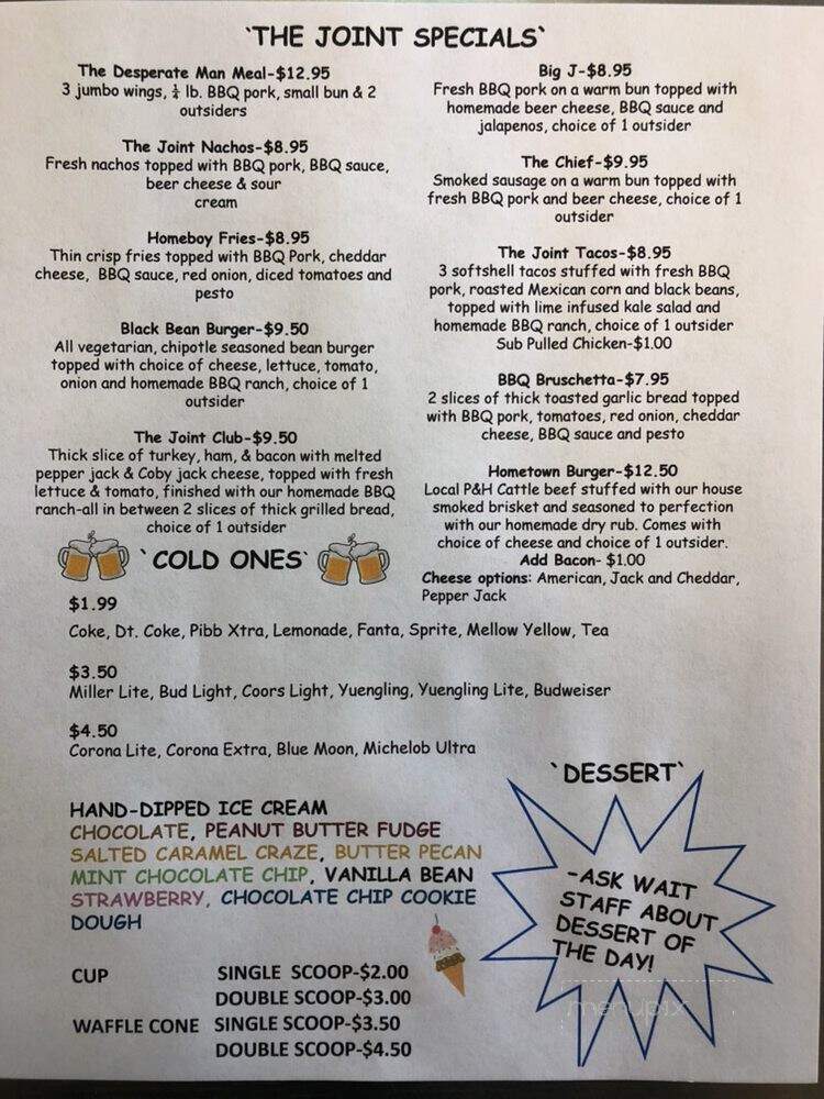 The Joint-BBQ, Wings, & More - Eddyville, KY menu_pic
