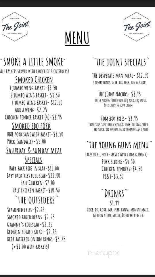 The Joint-BBQ, Wings, & More - Eddyville, KY menu_pic