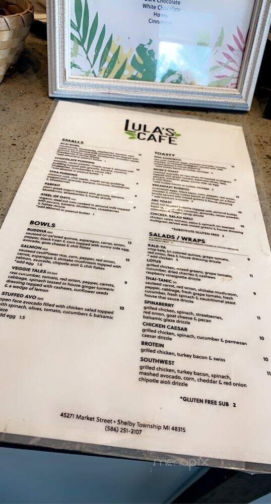 Lula's Cafe - Shelby charter Township, MI menu_pic