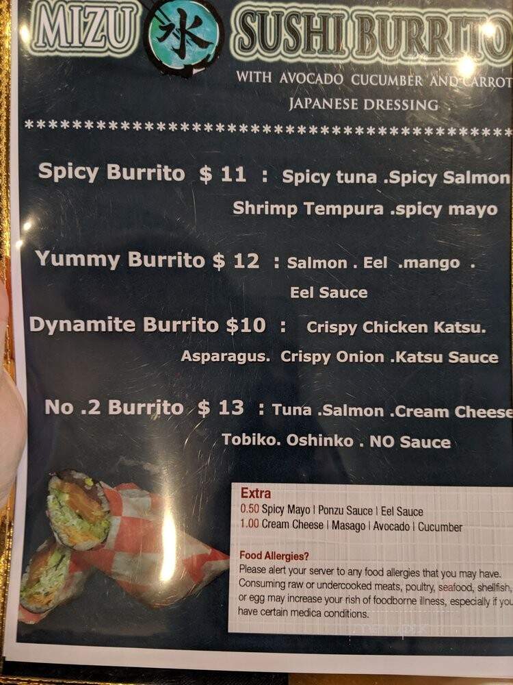 Mizu Sushi & Asian Fusion - Marlboro, NJ menu_pic