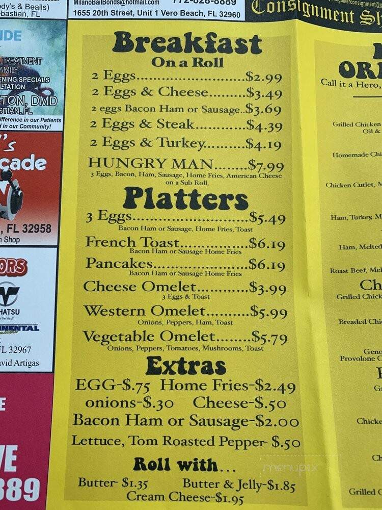 Moe's Deli - Sebastian, FL menu_pic