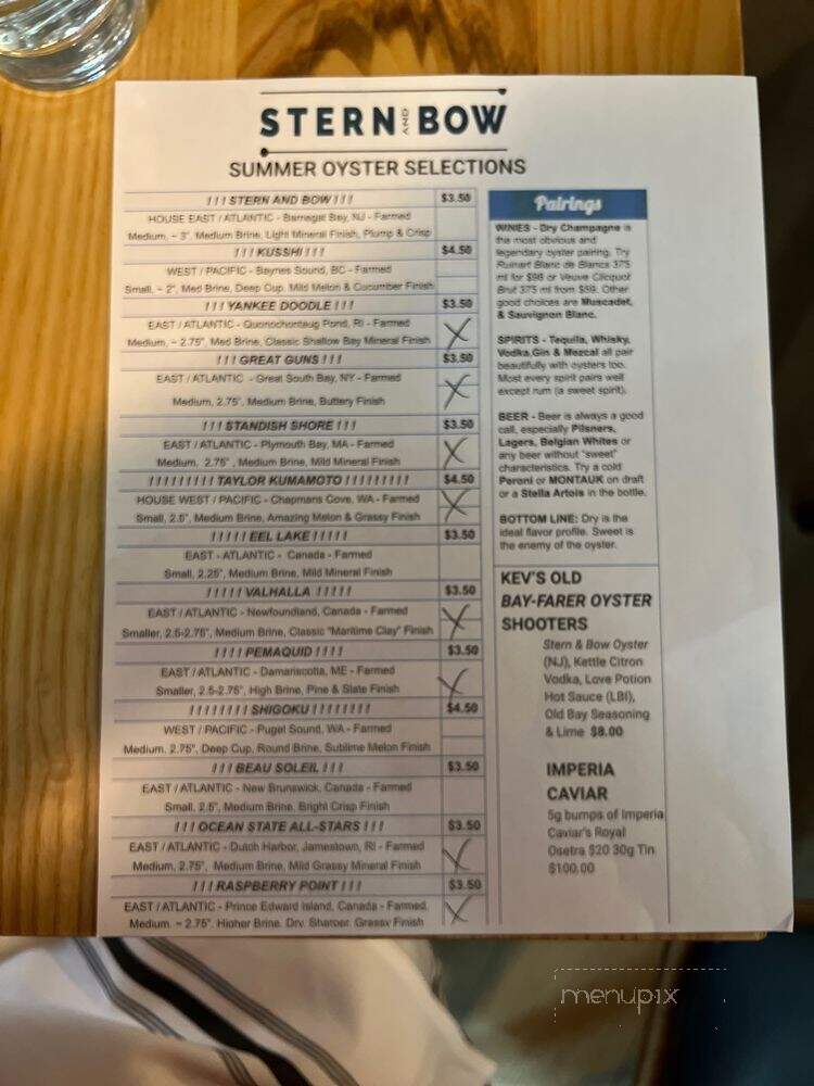Stern and Bow - Closter, NJ menu_pic