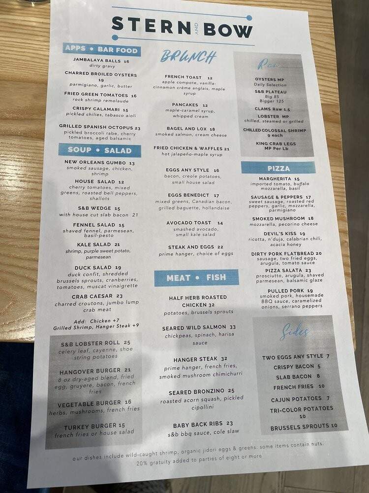 Stern and Bow - Closter, NJ menu_pic