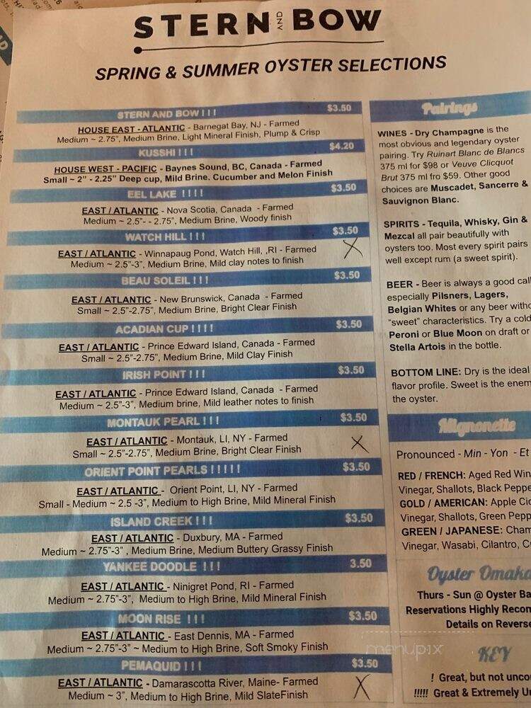 Stern and Bow - Closter, NJ menu_pic