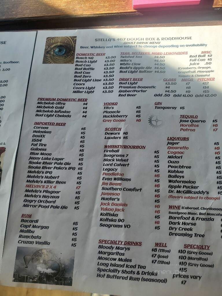 Stella's 467 DoughBox & Roadhouse - Afton, WY menu_pic