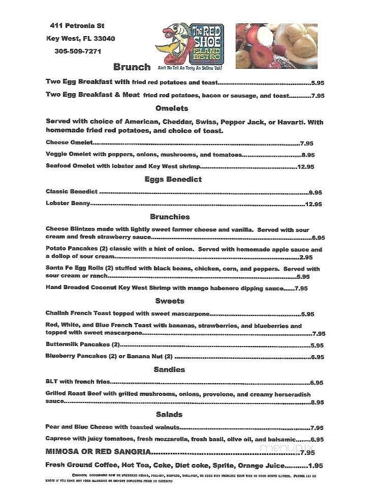 Red Shoe Island Bistro - Key West, FL menu_pic