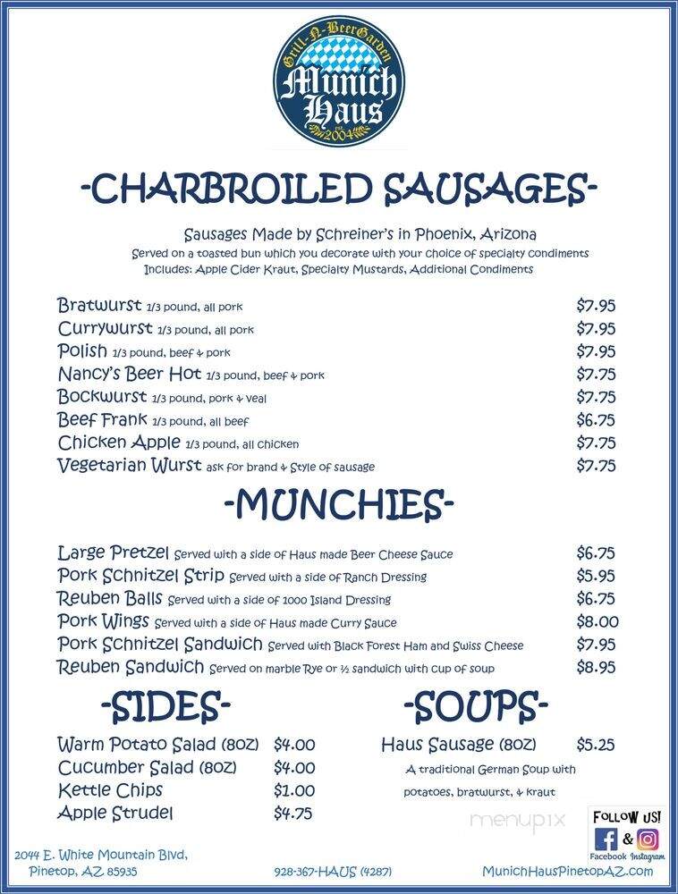 Munich Haus Grill-N-Beergarden - Pinetop-Lakeside, AZ menu_pic