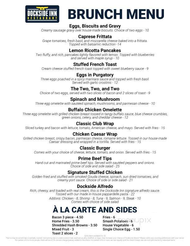 Dockside Inn Restaurant - Cadillac, MI menu_pic