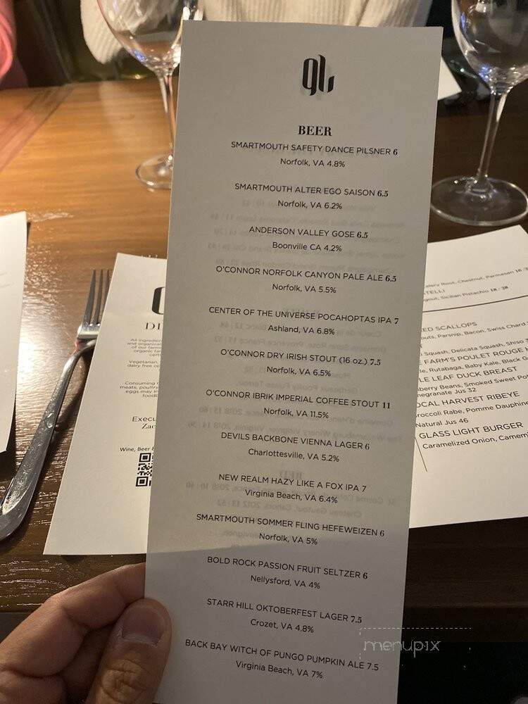 Glass Light Restaurant - Norfolk, VA menu_pic