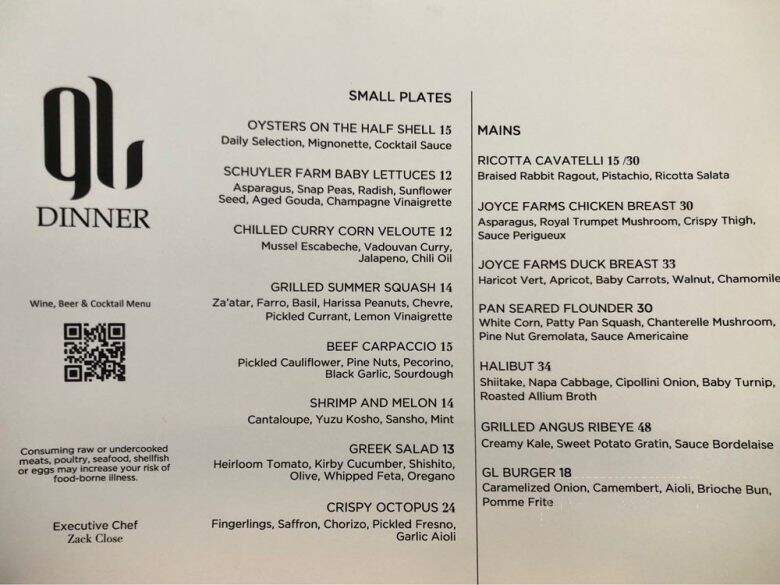 Glass Light Restaurant - Norfolk, VA menu_pic