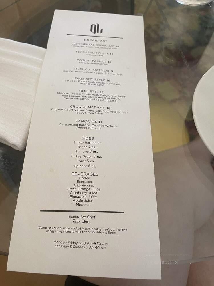 Glass Light Restaurant - Norfolk, VA menu_pic
