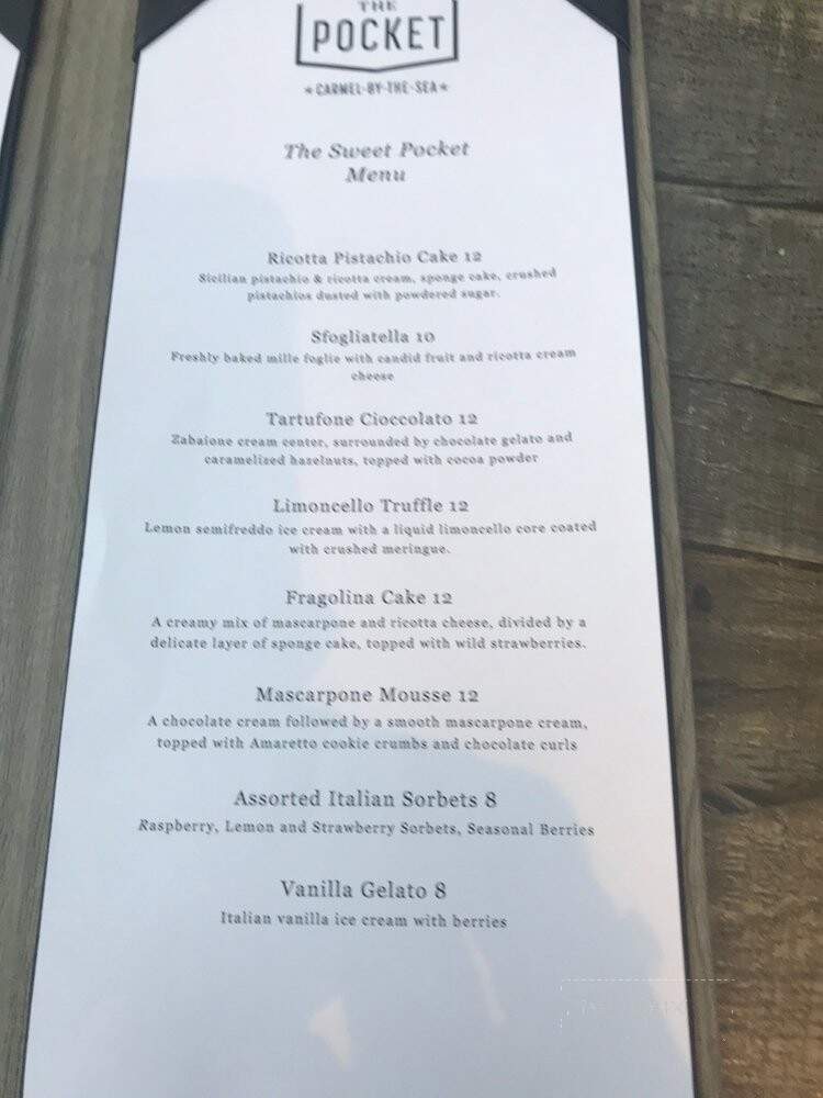 The Pocket - Carmel-by-the-Sea, CA menu_pic