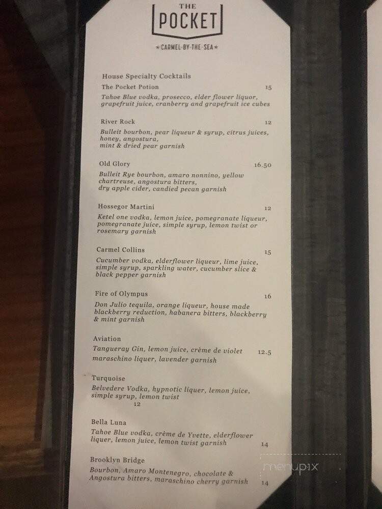 The Pocket - Carmel-by-the-Sea, CA menu_pic