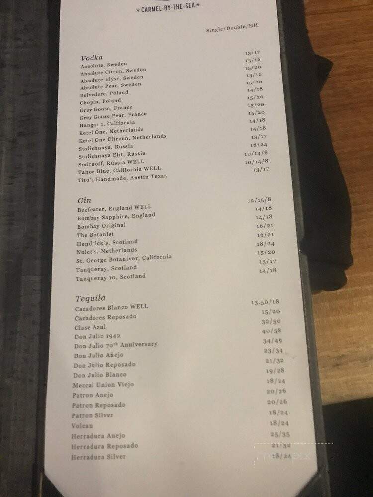 The Pocket - Carmel-by-the-Sea, CA menu_pic