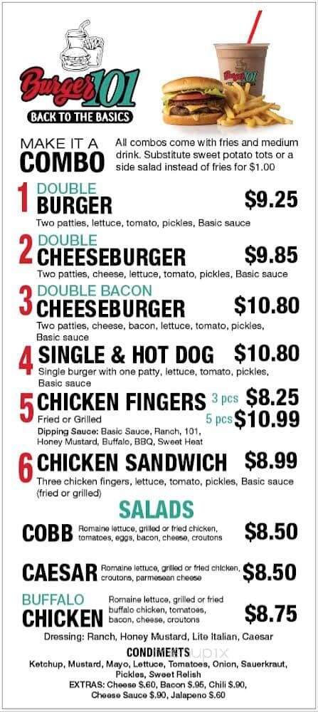 Burger 101 - Gadsden, AL menu_pic