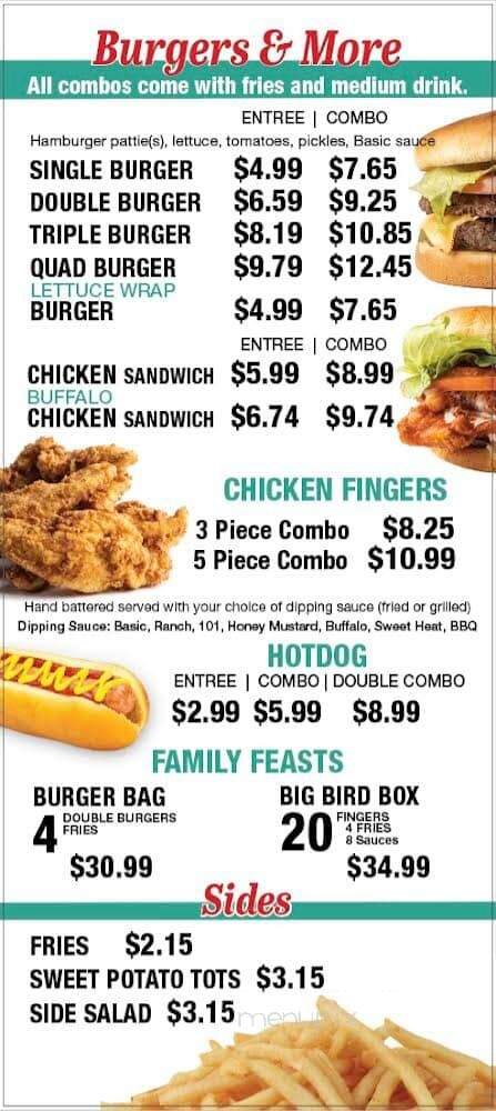 Burger 101 - Gadsden, AL menu_pic