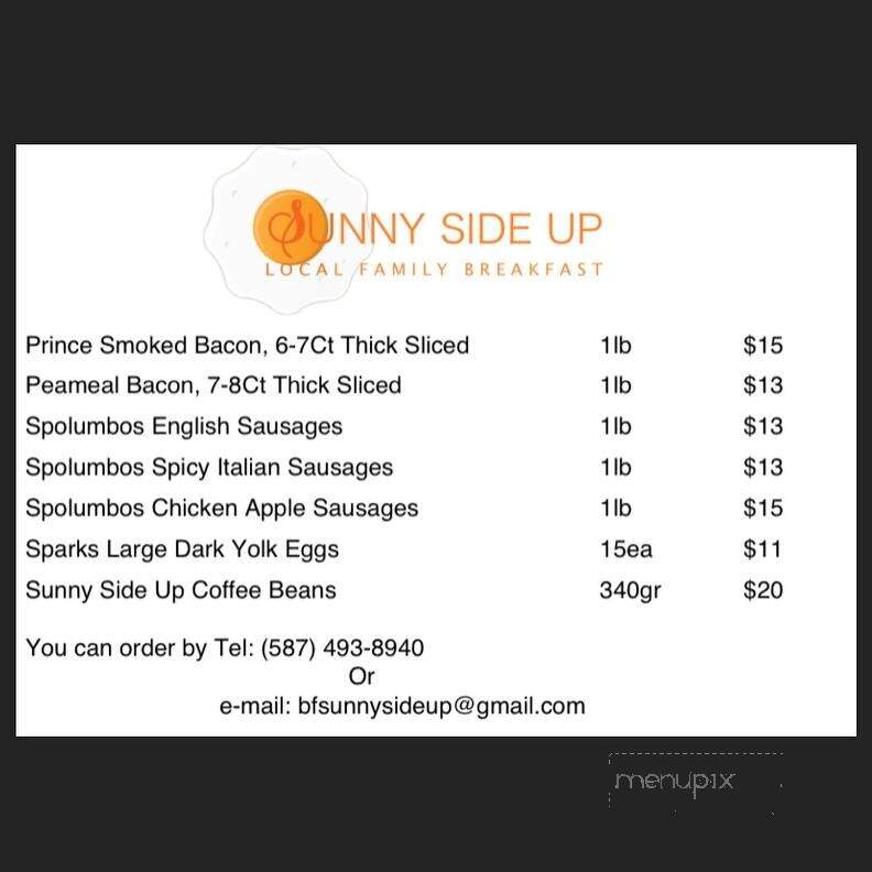 Sunny Side Up - Cochrane, AB menu_pic
