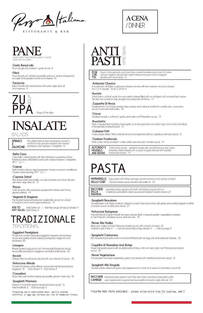Pazzo Italiano - Santa Rosa Beach, FL menu_pic