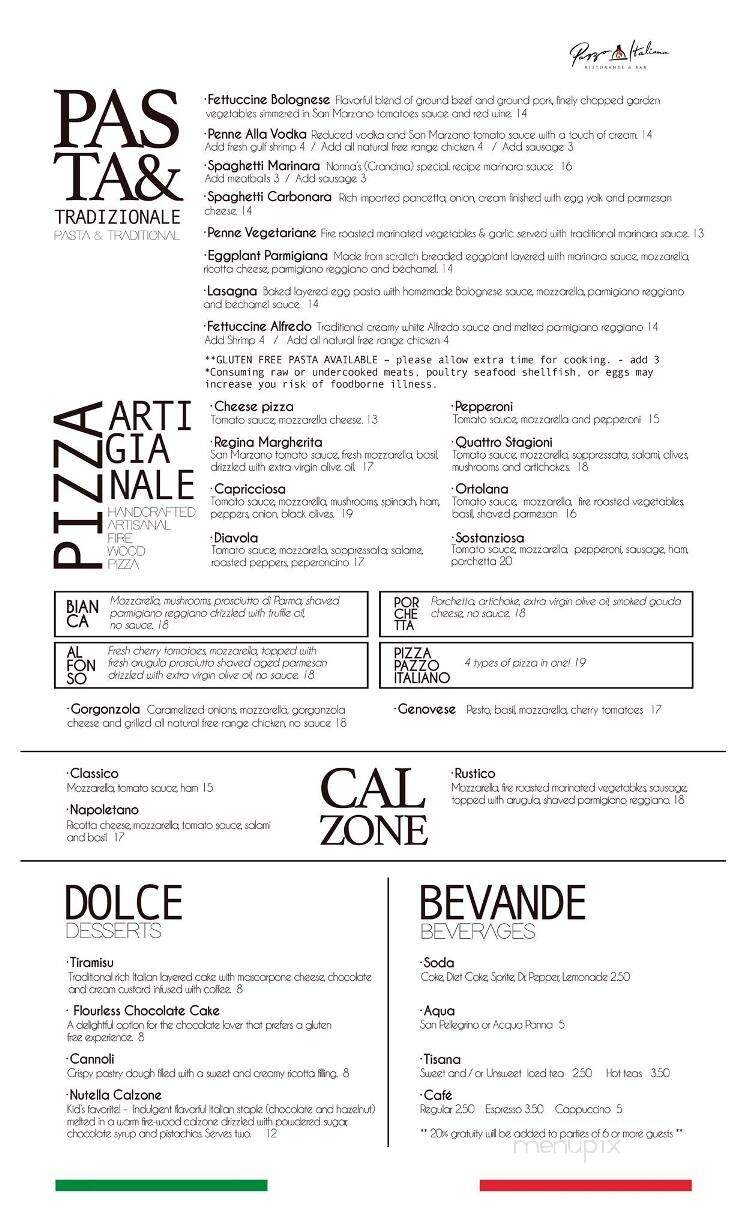 Pazzo Italiano - Santa Rosa Beach, FL menu_pic