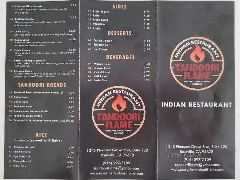 Tandoori Flame - Roseville, CA menu_pic