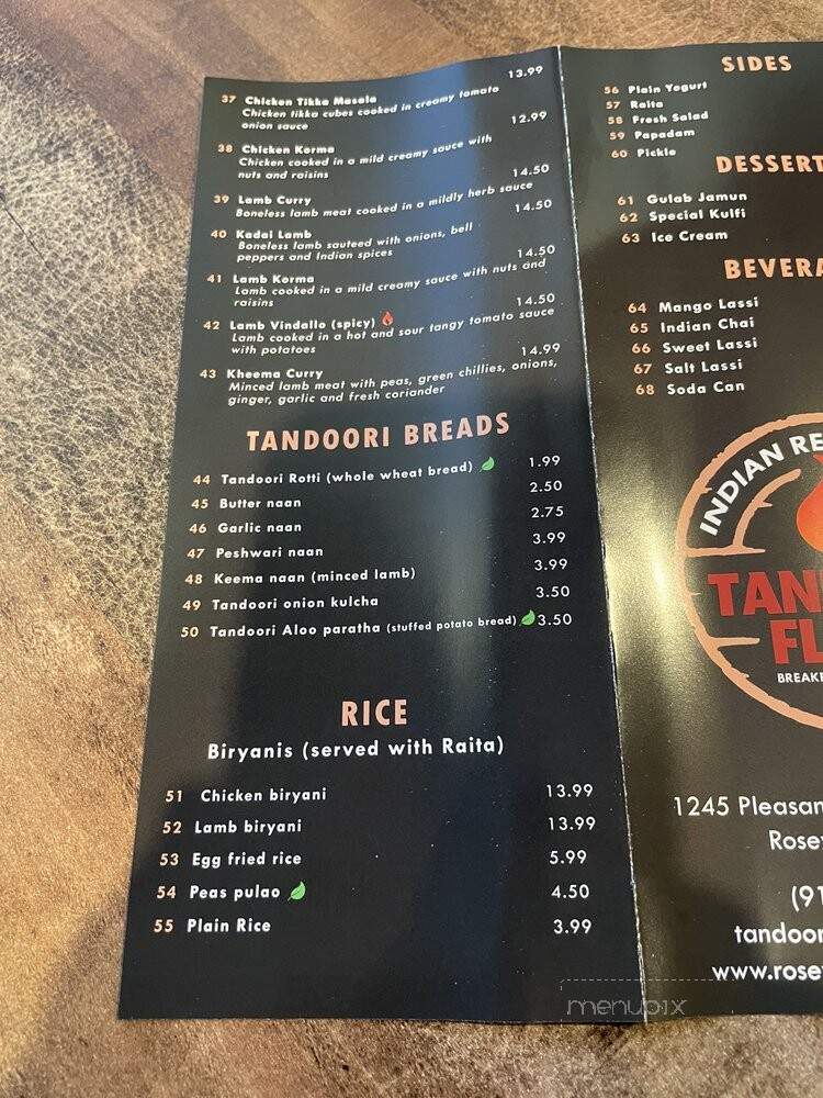 Tandoori Flame - Roseville, CA menu_pic
