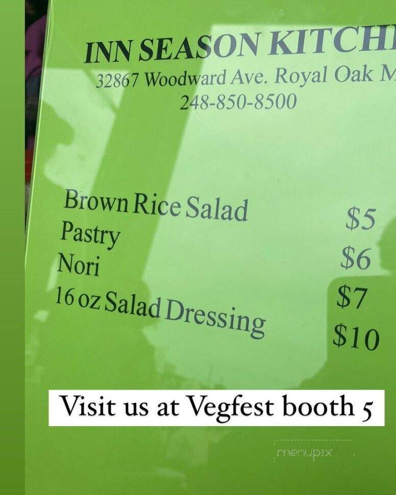 Inn Season Kitchen - Royal Oak, MI menu_pic