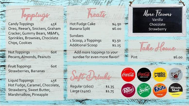 Twin Lakes Ice Creamery & Inn - Leitchfield, KY menu_pic