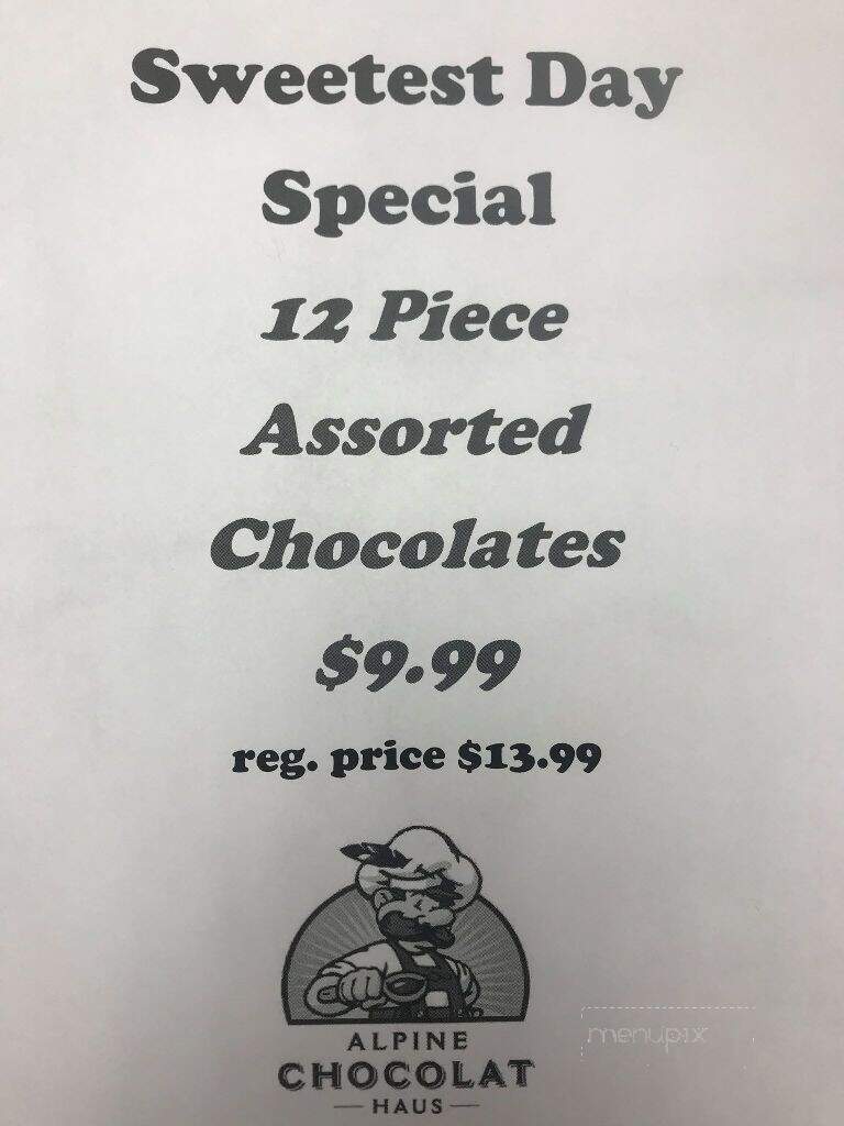 Alpine Chocolat Haus - Sault Ste. Marie, MI menu_pic