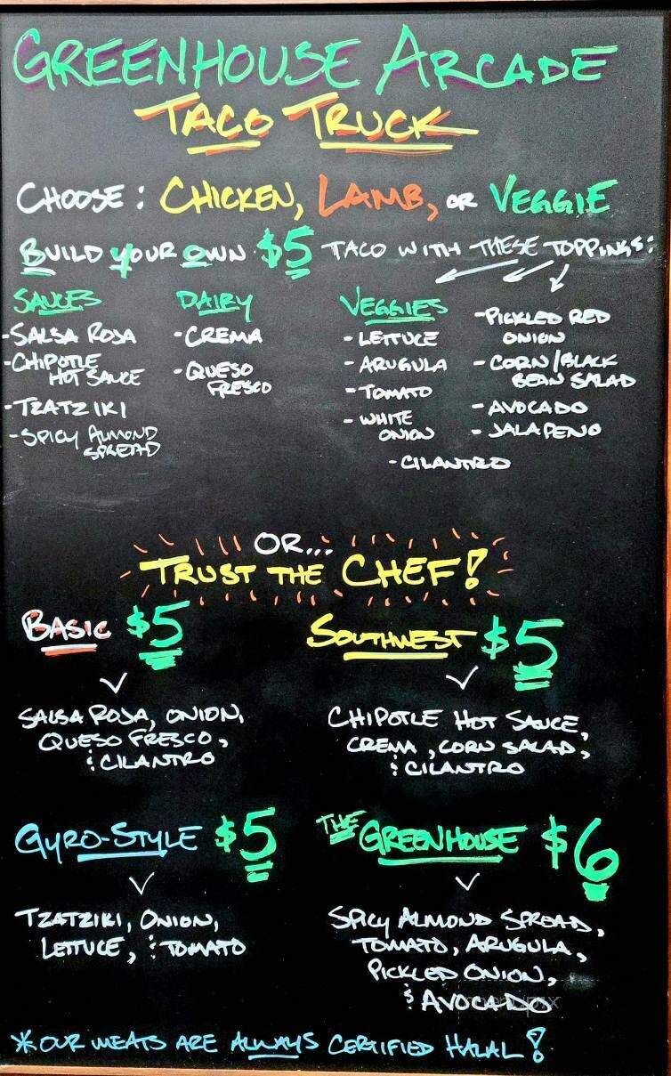 Greenhouse Arcade - Windber, PA menu_pic