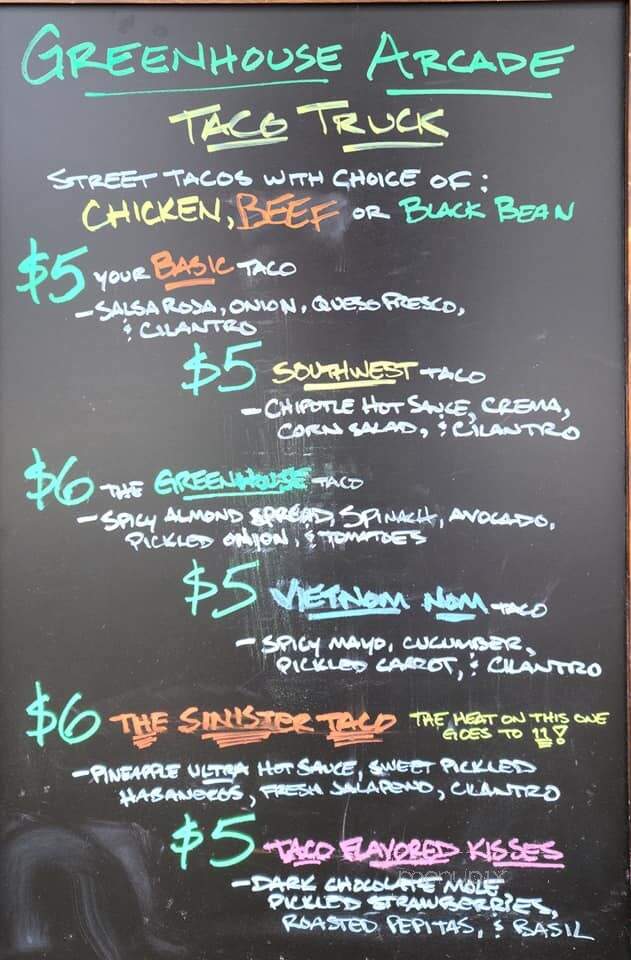 Greenhouse Arcade - Windber, PA menu_pic