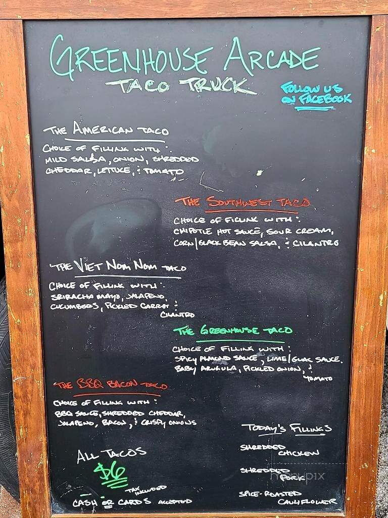 Greenhouse Arcade - Windber, PA menu_pic