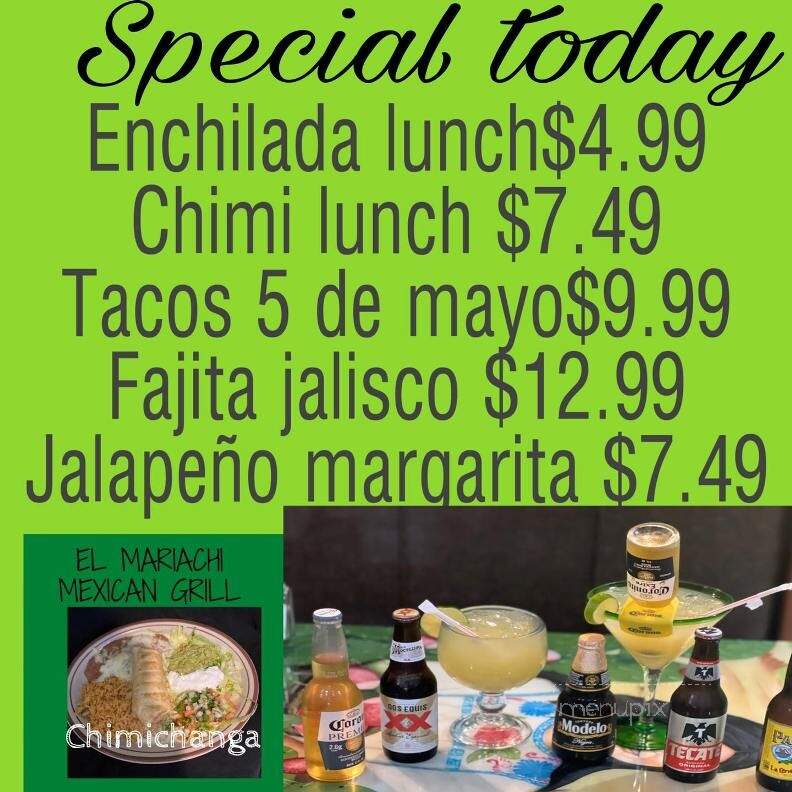 El Mariachi Mexican Grill - Albion, IN menu_pic