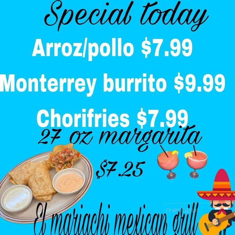 El Mariachi Mexican Grill - Albion, IN menu_pic