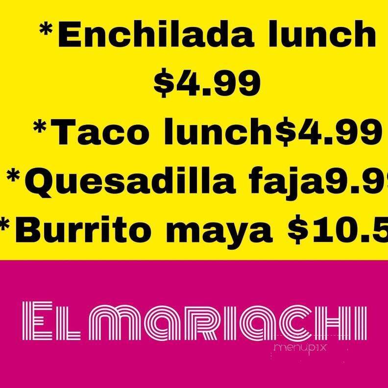 El Mariachi Mexican Grill - Albion, IN menu_pic