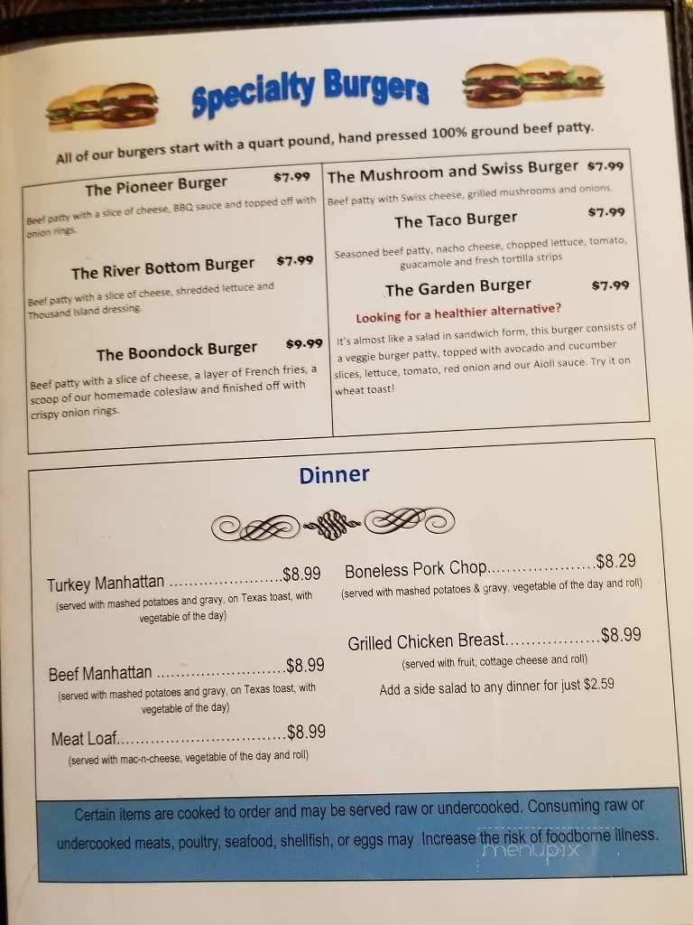 Pioneer Cafe - Bowling Green, IN menu_pic