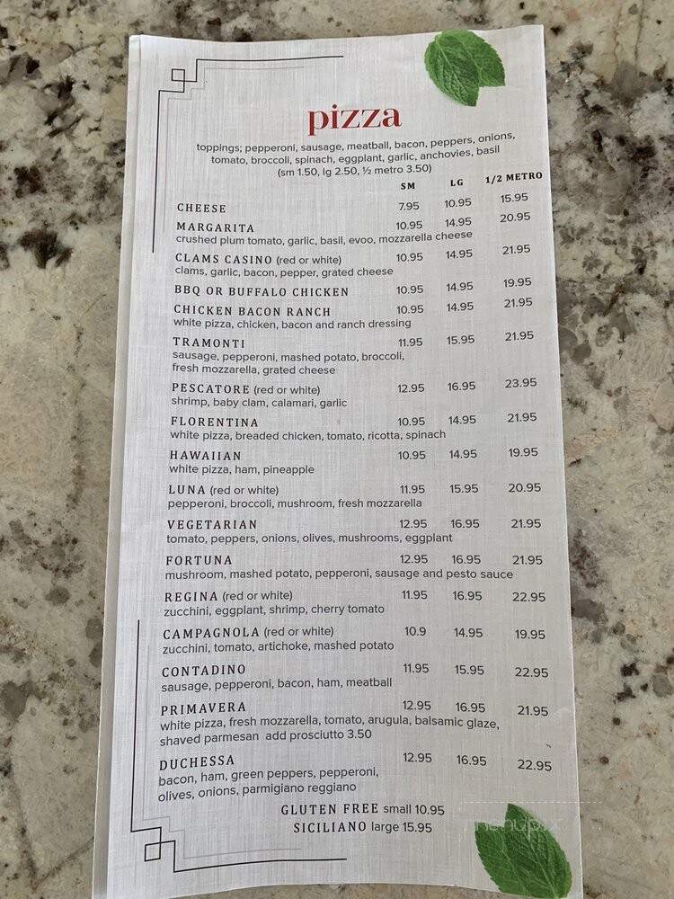 Tramonti Ristorante - Thomaston, CT menu_pic