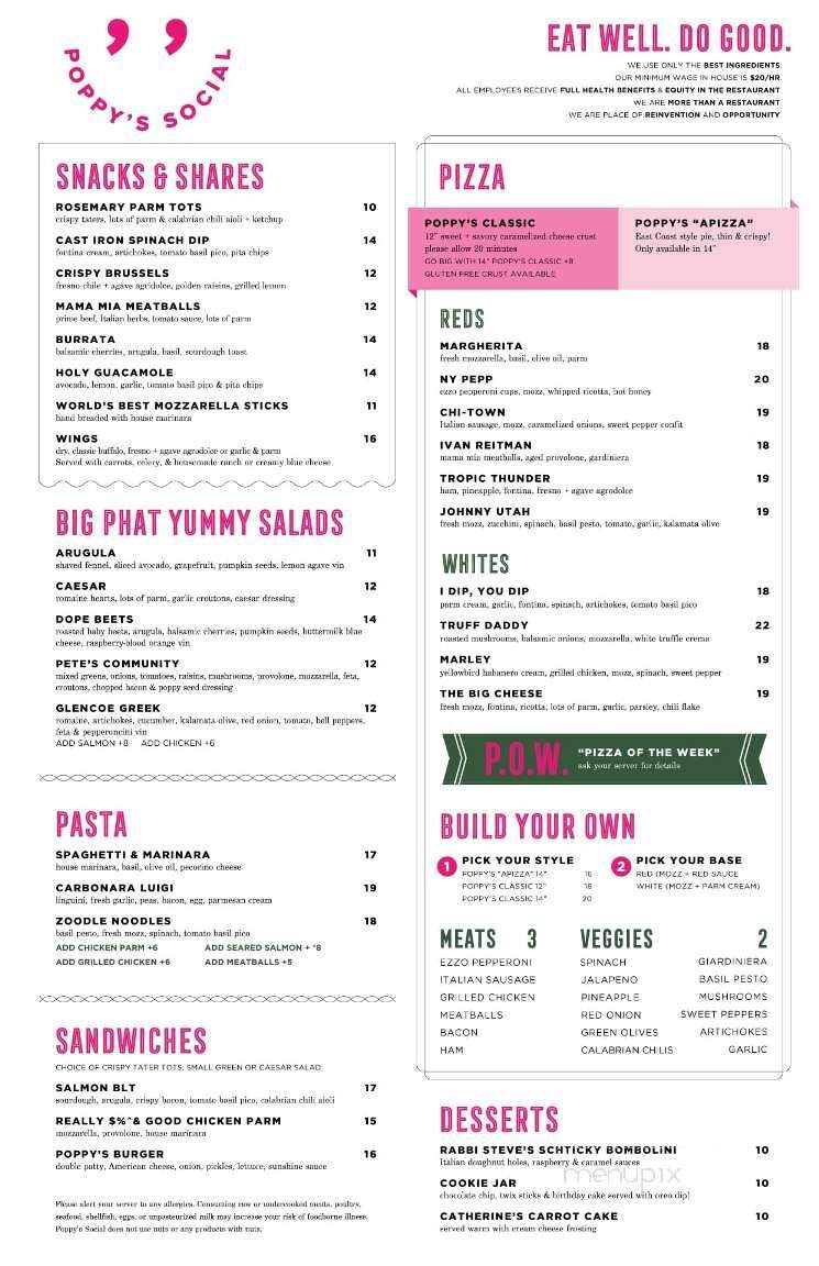 Poppy's Social - Glencoe, IL menu_pic